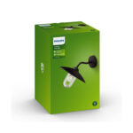 Applique murale noire en métal avec abat-jour conique et diffuseur en verre transparent, montage mural