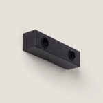 Applique murale en métal noir mat à deux spots orientables, forme rectangulaire