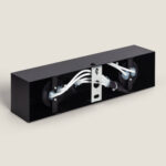 Applique murale métal noire à deux spots orientables, boîtier rectangulaire