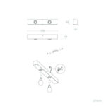 Applique murale 2 spots en métal, plat rectangulaire, orientable