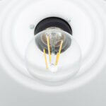 Applique murale métal noir avec globe en verre transparent et ampoule LED filament