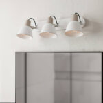 Applique murale 3 spots blanche en métal, fixation murale au-dessus d'un miroir