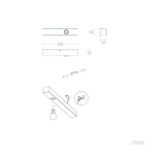 Applique murale en métal, barre rectangulaire, support ampoule exposée, fixation murale