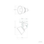 Applique murale orientable en métal, abat-jour conique, fixation murale