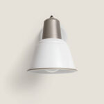 Applique murale conique en métal blanc, support métallique brossé, adaptée salle de bain