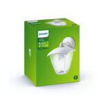 Applique murale extérieure blanche orientée vers le bas avec diffuseur transparent