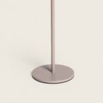 Lampe à poser base ronde beige mat avec tige fine cylindrique