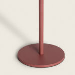 Lampe à poser base ronde couleur terre cuite avec tige cylindrique finition mate