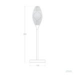 Lampe sur pied avec abat-jour ajouré en forme de lanterne, tige fine et base rectangulaire