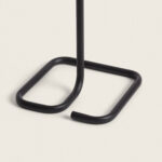 Lampe à poser base en métal tubulaire noir carré avec tige verticale
