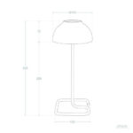 Lampe à poser à abat-jour rond, pied fin et base incurvée avec câble de connexion