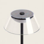 Lampe à poser avec abat-jour conique transparent et pied noir