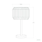 Lampe à poser ronde avec abat-jour côtelé, pied fin et base circulaire