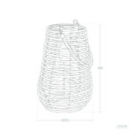 Lampe à poser extérieure ovale en structure ajourée avec anse de transport