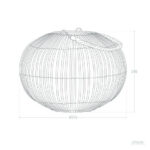 Lampe à poser ronde en rotin tressé avec poignée de transport