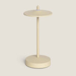 Lampe à Poser LED Portable Extérieure Métal avec Batterie Rechargeable Milevani Beige