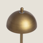Lampe à poser dôme laiton brossé sur tige métallique fine