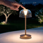 Lampe à Poser LED Portable pour Extérieur Métal avec Batterie Rechargeable Lendora 1W Blanc chaud 2500K Laiton