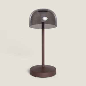Lampe à Poser LED Portable pour Extérieur Métal avec Batterie Rechargeable Lendora Smoke Brun