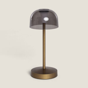 Lampe à Poser LED Portable pour Extérieur Métal avec Batterie Rechargeable Lendora Smoke Laiton