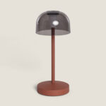 Lampe à Poser LED Portable pour Extérieur Métal avec Batterie Rechargeable Lendora Smoke Terre cuite