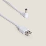 Câble USB A vers prise DC coudée blanc
