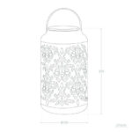 Lampe à poser cylindrique ajourée à motif ornemental avec anse