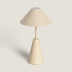 Lampe à Poser LED Portable Extérieure Métal avec Batterie Rechargeable Chamle Beige