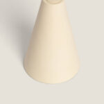 Lampe à poser conique beige finition mate