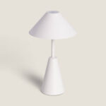 Lampe à Poser LED Portable Extérieure Métal avec Batterie Rechargeable Chamle Blanc