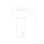 Lampe à poser forme champignon, pied cylindrique et abat-jour arrondi