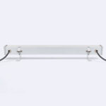 Projecteur linéaire LED blanc aluminium 50 cm avec câbles latéraux et supports de fixation murale