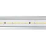 Luminaire LED linéaire en aluminium argenté avec rangée de LED SMD