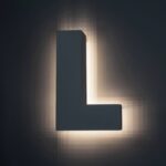 Module LED en L rétroéclairé, fixation murale avec halo lumineux blanc