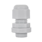 Presse-étoupe nylon gris clair PG7, filetage mâle avec écrou et bague d'étanchéité
