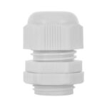 Presse-étoupe nylon blanc fileté avec écrou de serrage pour câble