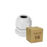 Presse-étoupe nylon blanc avec boîte marquée Pack 10