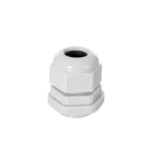 Presse-étoupe nylon blanc fileté avec écrou hexagonal