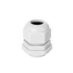 Presse-étoupe nylon blanc pour câble avec écrou hexagonal fileté