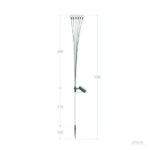 Piquet solaire noir à plusieurs têtes LED pour fixation au sol, éclairage extérieur