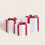 Pack de 3 Boîtes Cadeaux de Noël LED à Piles Noelle