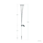 Piquet solaire LED 6 têtes noir à planter pour éclairage extérieur