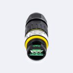 Connecteur étanche cylindrique pour convertisseur DALI 1-10V avec bornier trois broches vert