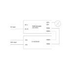 Schéma de câblage montrant un convertisseur DALI vers PWM 2 fils et un driver LED dimmable