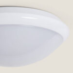 Plafonnier rond blanc en plastique, diffuseur opalin pour montage plafond