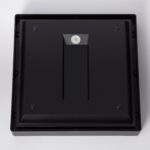 Plafonnier extérieur carré noir pour plafond avec LED centrale, montage en surface