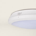 Plafonnier LED circulaire blanc, montage plafond, diffuseur opalin avec détecteur de mouvement radar