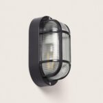 Plafonnier Extérieur Ovale 205x120 mm Hublot Kildare Noir