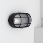 Plafonnier Extérieur Ovale à Grille Hublot 220x120 mm