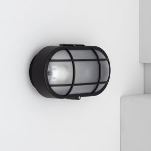 Plafonnier Extérieur Ovale à Grille Hublot 220x120 mm